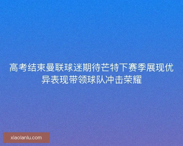 高考结束曼联球迷期待芒特下赛季展现优异表现带领球队冲击荣耀 高考结束曼联球迷期待芒特下赛季展现优异表现带领球队冲击荣耀