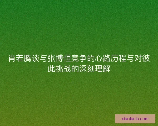 肖若腾谈与张博恒竞争的心路历程与对彼此挑战的深刻理解