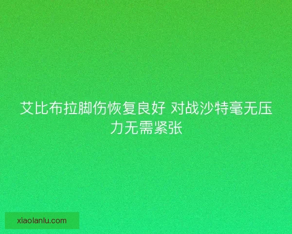 艾比布拉脚伤恢复良好 对战沙特毫无压力无需紧张